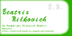 beatrix milkovich business card